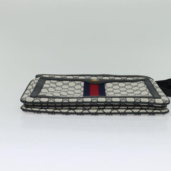 GUCCI GG Supreme Sherry Line Shoulder Bag Pvc Navy Gold 41 02 013 - Picture 9 of 16